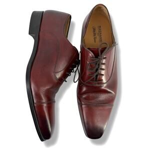 Magnanni Saks Fifth Avenue Cognac Leather Cap Toe Oxford Dress Shoes Mens Sz 10
